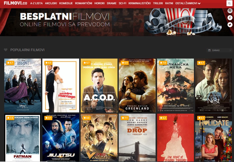 Hrvatski sajtovi za gledanje filmova sa prevodom