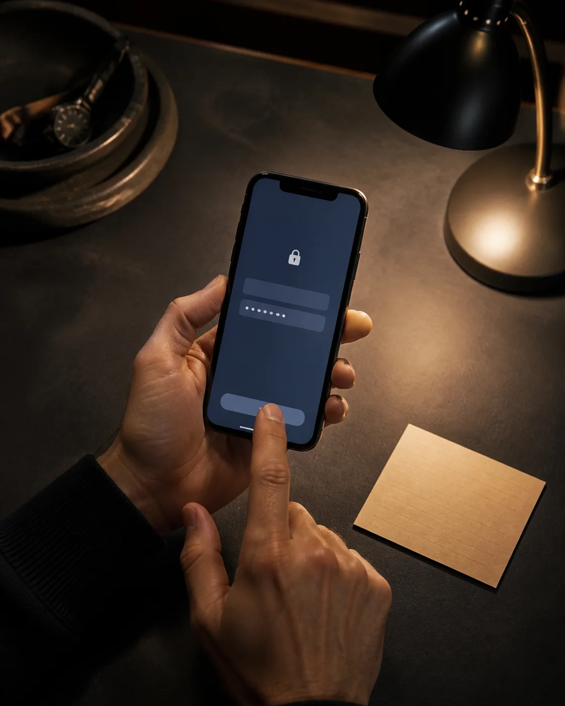 Unos podataka za prijavu na mobitelu uz pripremljen oporavak računa