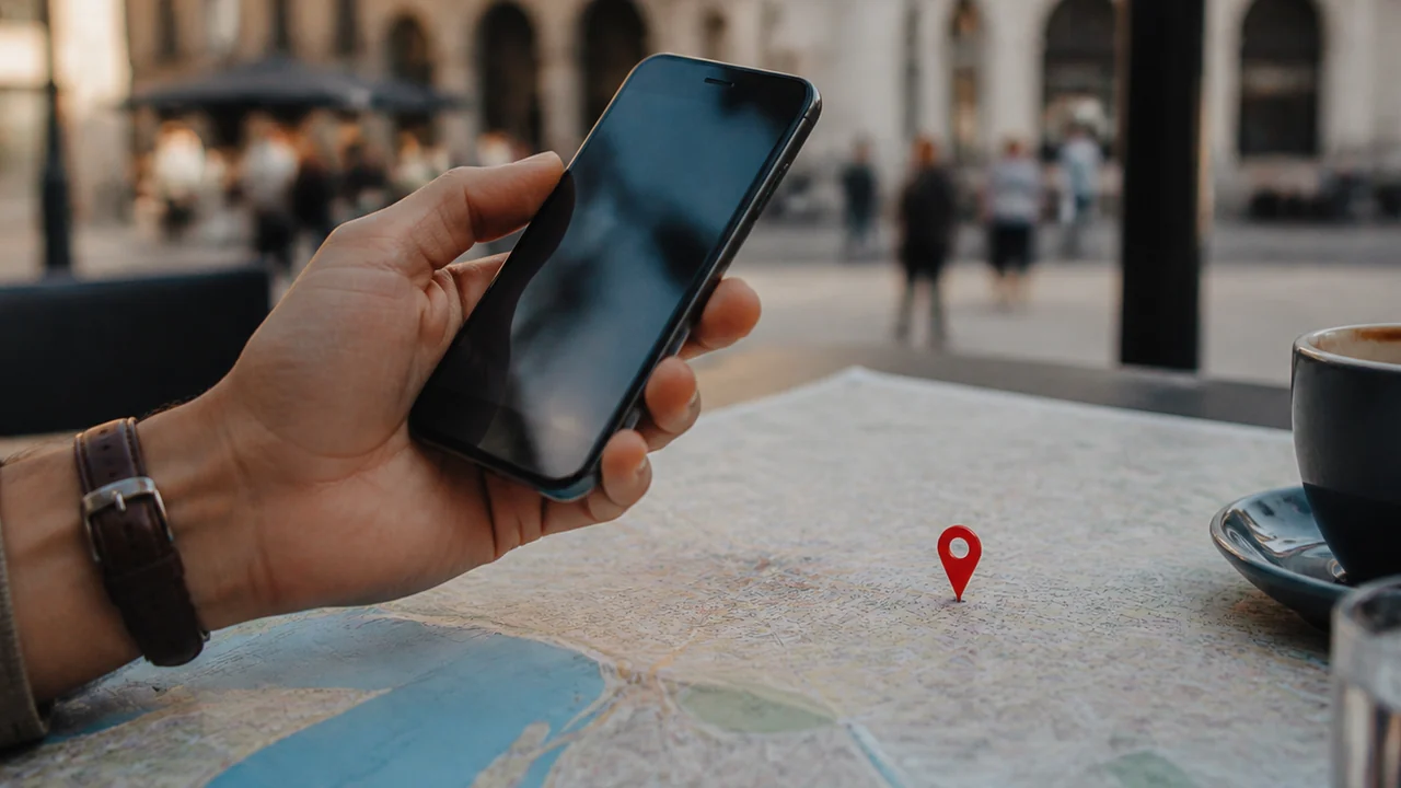 Mobitel s odabranom lokacijom za slanje u poruci